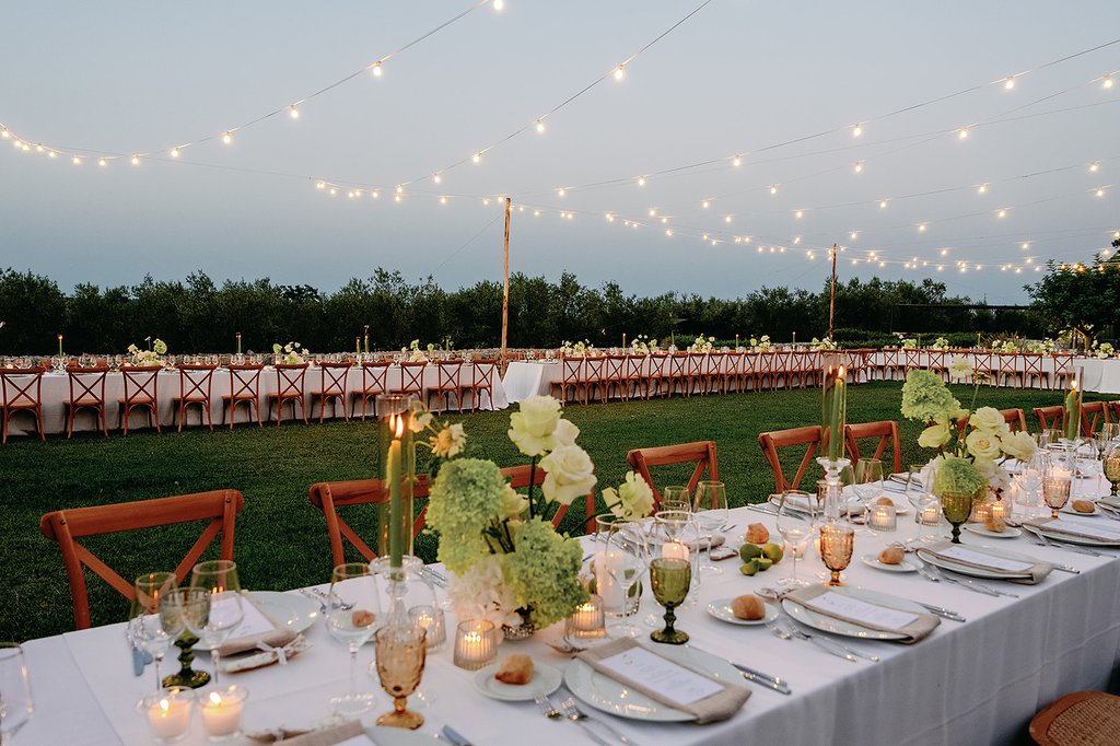 outdoor wedding reception set up