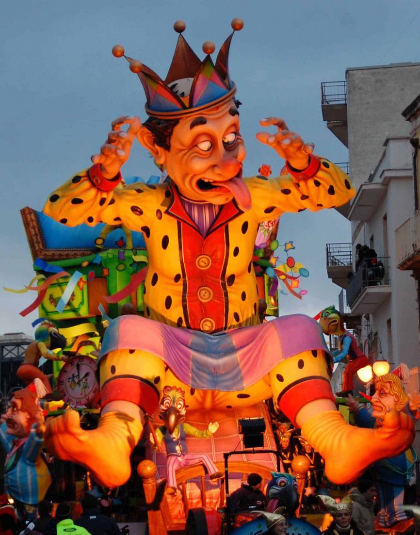 Carnevale Putigano an annual festival in Puglia with paper mache floats