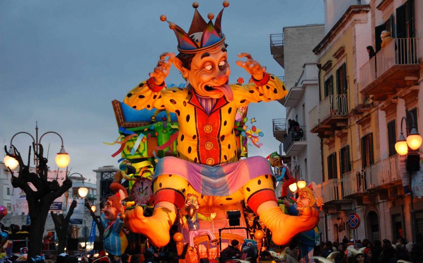 Carnevale Putigano an annual festival in Puglia with paper mache floats