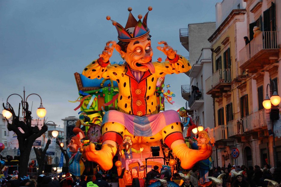 Carnevale Putigano an annual festival in Puglia with paper mache floats