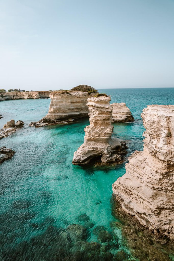 Cliffs in Puglia on Adriatic Sea