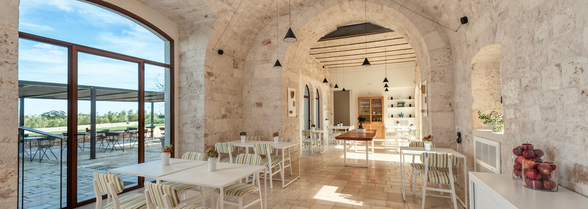 restaurant of villa torre bianca by emily hotels near by puglia italy