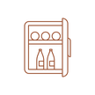 Drawing of a fridge with water bottles