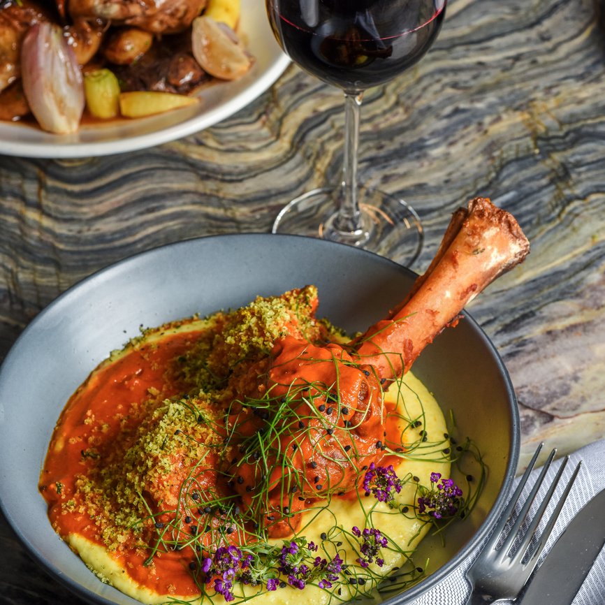 Fora fall entree lamb shanks 9.25 portrait slight aerial overview