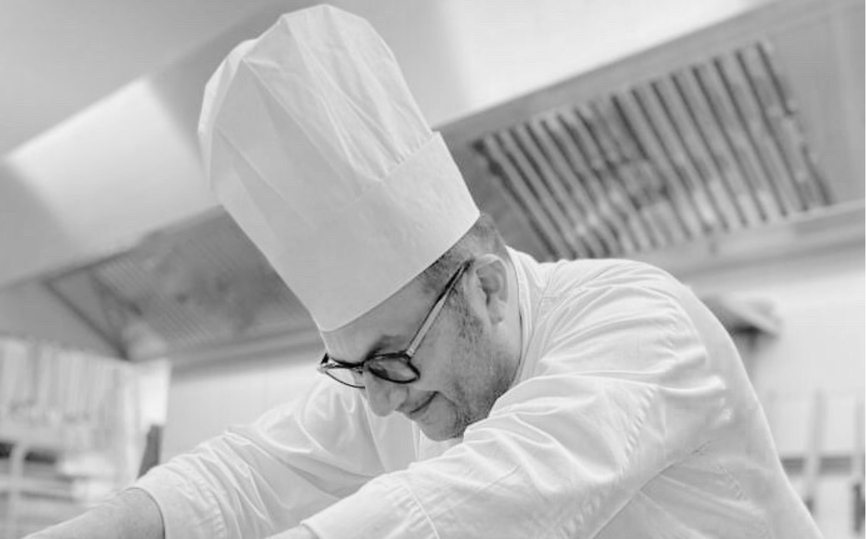 Chef Giovanni plating at Villa Torre Bianca