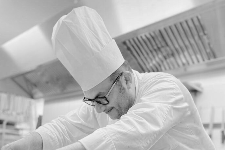 Chef Giovanni plating at Villa Torre Bianca