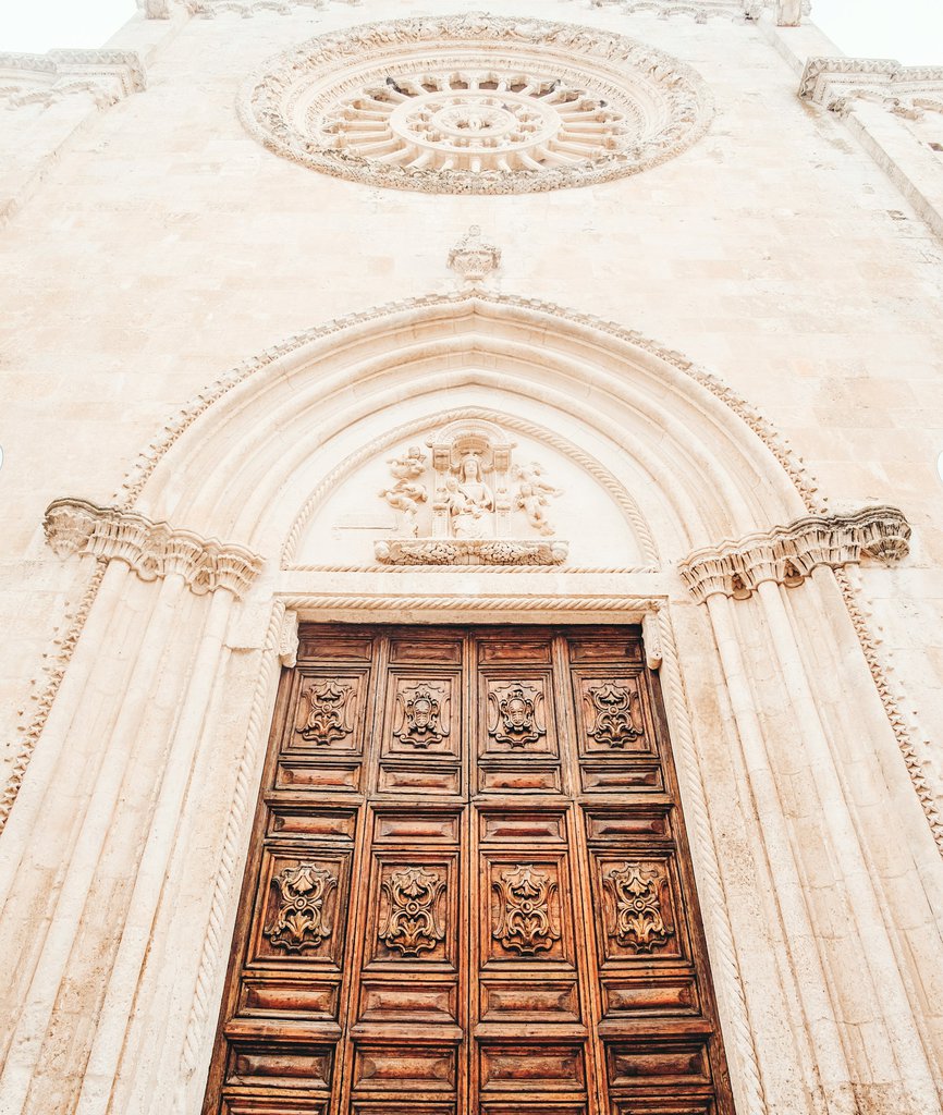 A brown door on Cristina Gottardi in Ostuni Bari