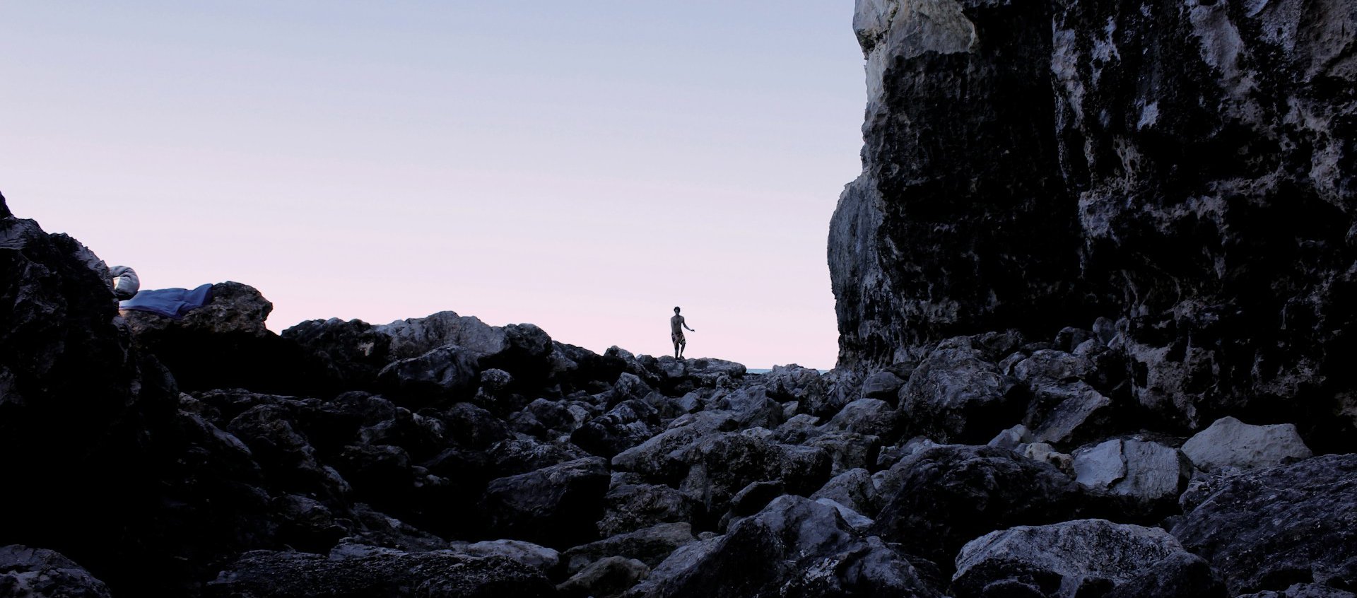 Rocks on shore of Puglian beach