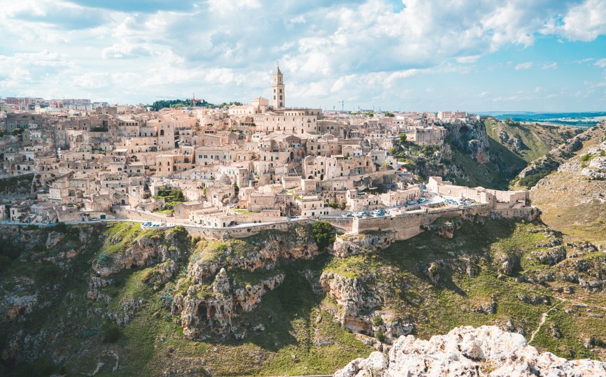 View of historic city of Matera