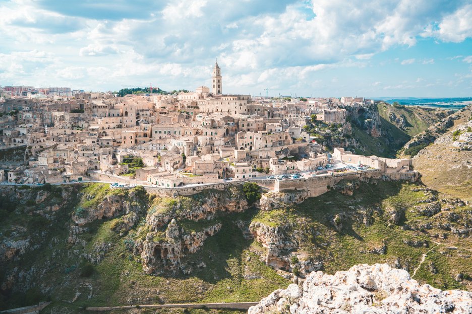 View of historic city of Matera