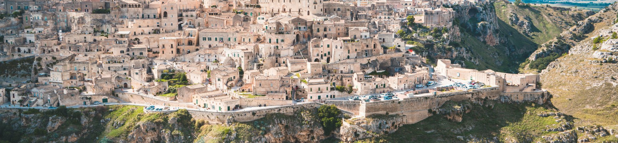 View of historic city of Matera