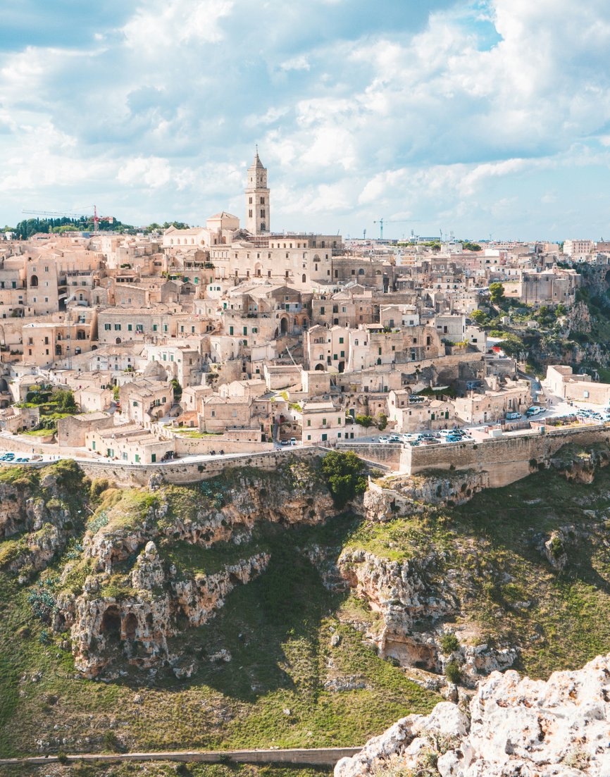 View of historic city of Matera